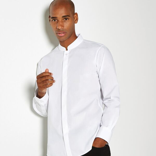 Mandarin collar fitted shirt long sleeved Thumbnail